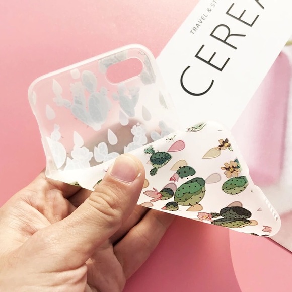 NEW iPhone 7/8 Cactus Raindrop Soft TPU Case - Picture 2 of 3